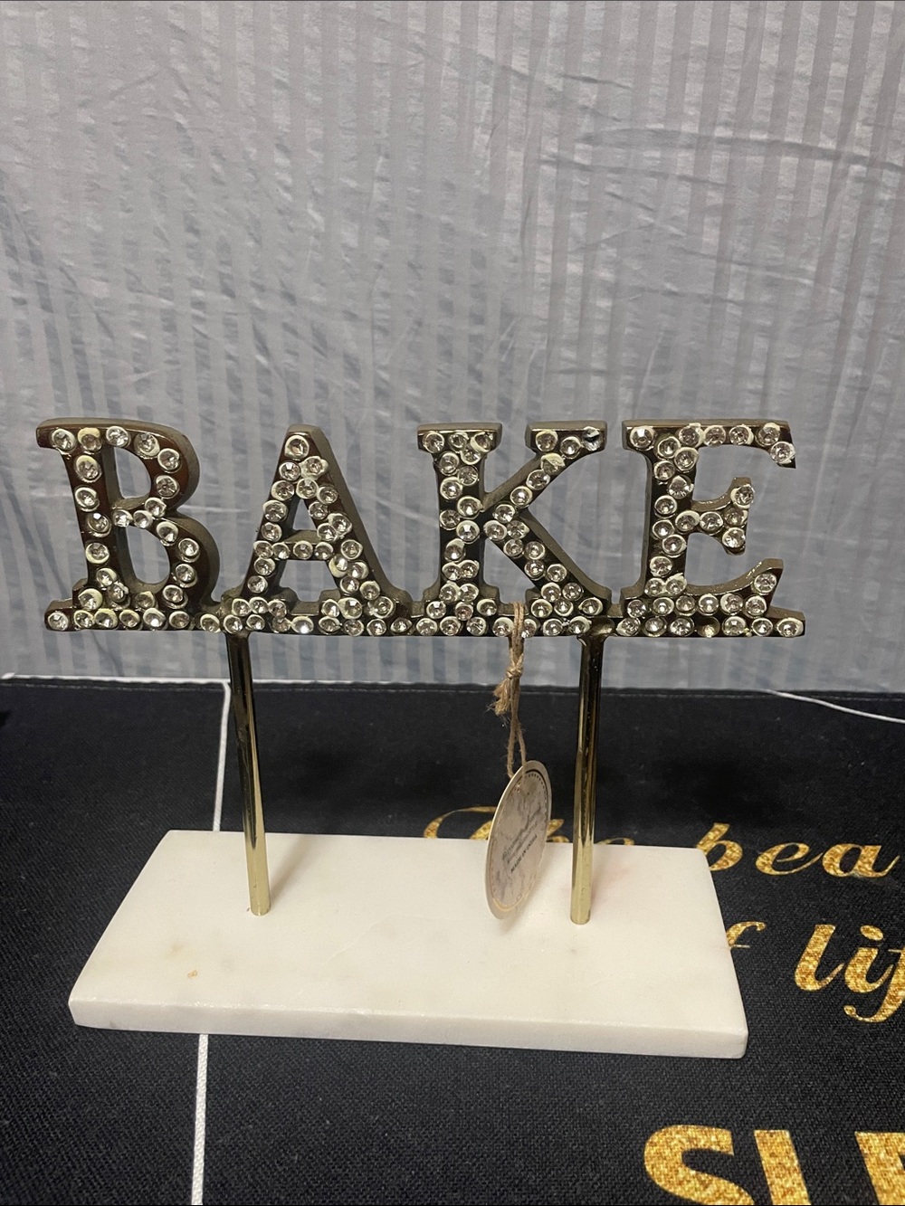 Gold 'BAKE'  with Rhinestones -